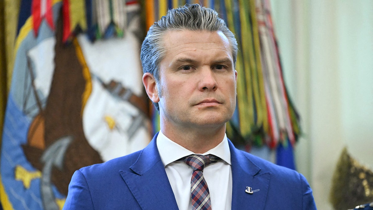 Defense Secretary Pete Hegseth attending Mexican Border Defense Medal presentation in Oval Office