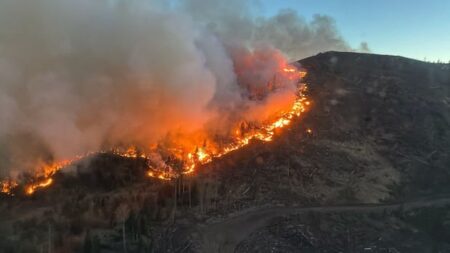 Wildfire in Alberta’s west country rages on, campers evacuated from backcountry