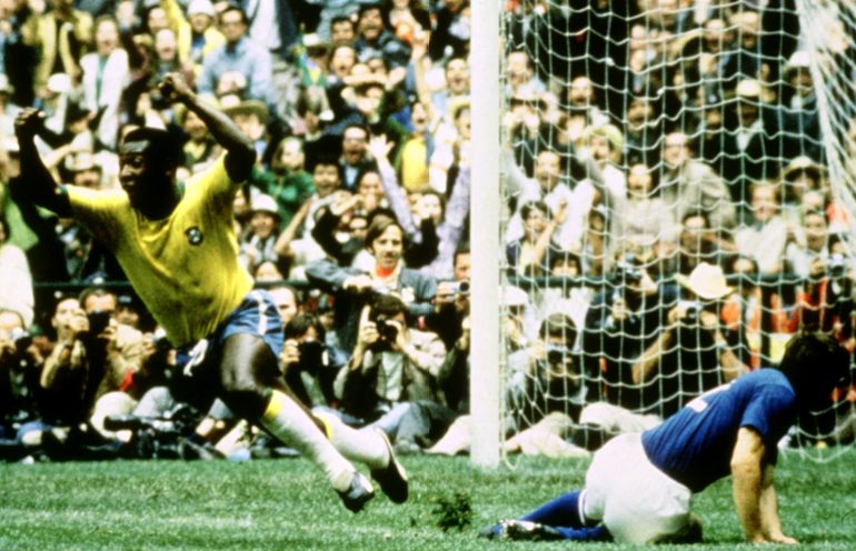 Pele celebrating a goal