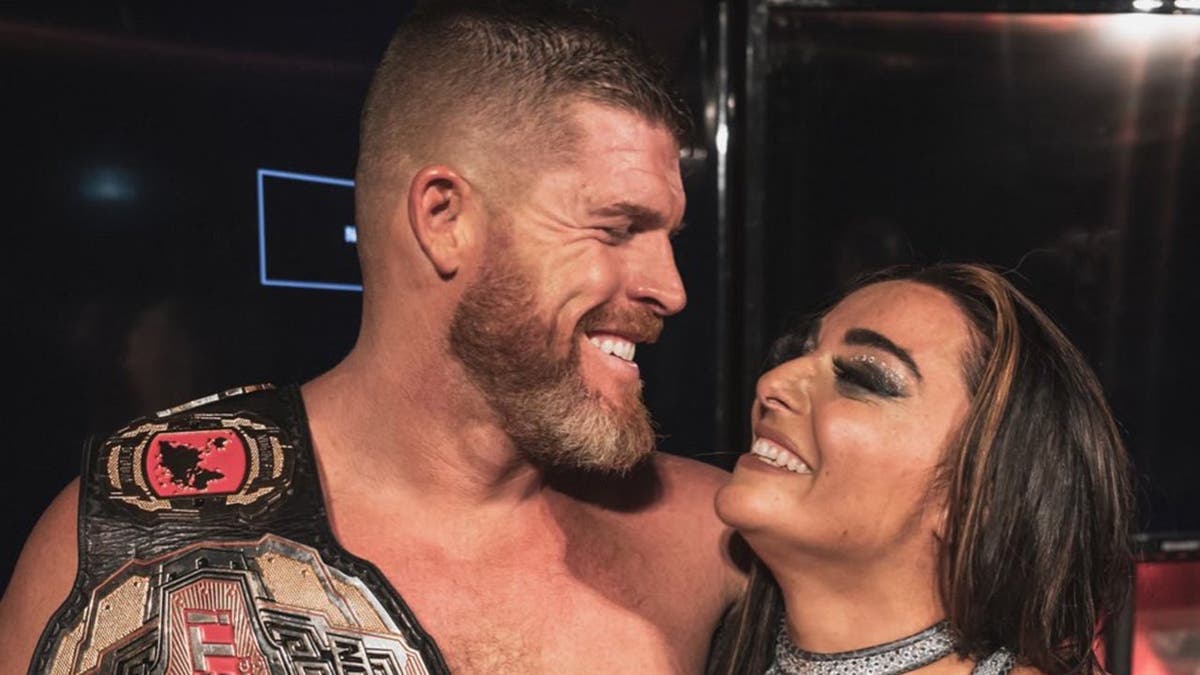 Steve Maclin and Deonna Purrazzo look at each other