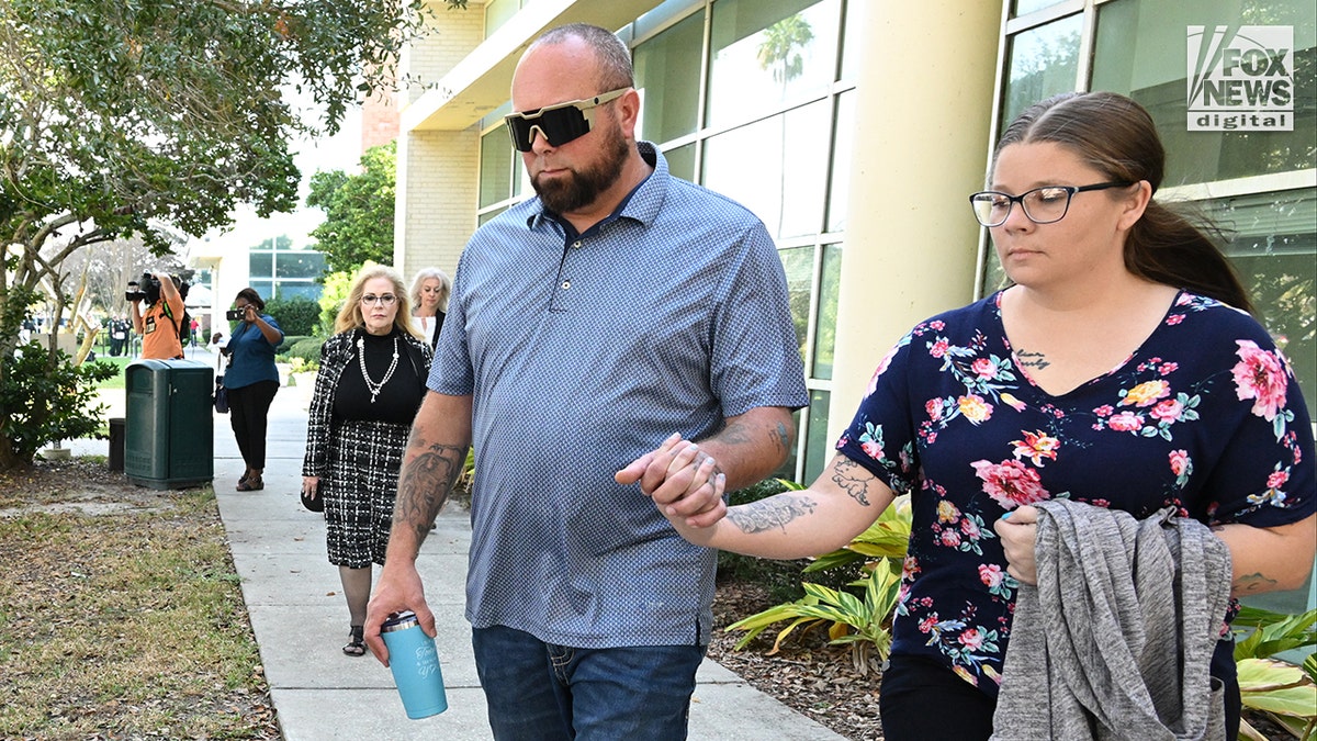 Jeffrey Kepner and Shauntel Kepner leaving court in Melbourne Florida