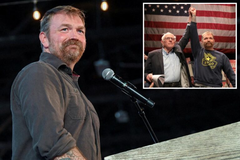 Lefty Senate candidate Graham Platner makes unthinkable gaffe, flubs Bernie Sanders’ name twice in fiery ‘Fight the Oligarchy’ rally