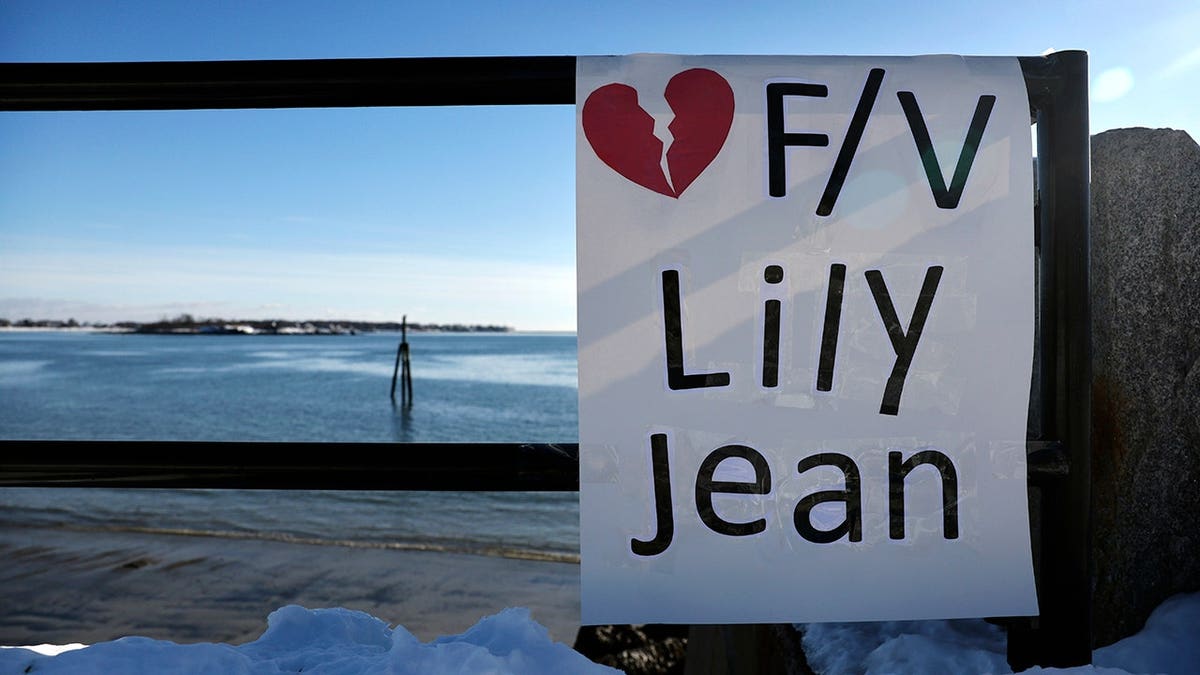 Placard honoring the crew of the Lily Jean at Gloucester Fisherman's Memorial