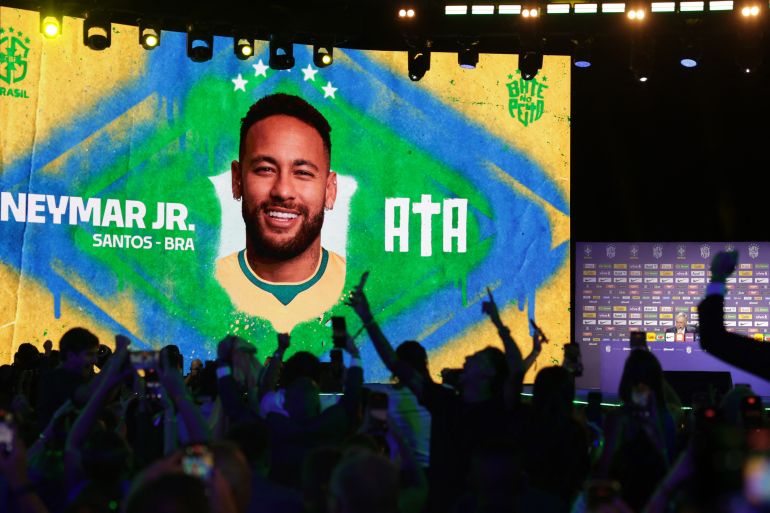 Soccer Football - FIFA World Cup 2026 - Brazil coach Carlo Ancelotti speaks to media ahead of the World Cup - Museu do Amanha, Rio de Janeiro, Brazil - May 18, 2026 Brazil coach Carlo Ancelotti names Santos' Neymar in his squad during the press conference REUTERS/Ricardo Moraes