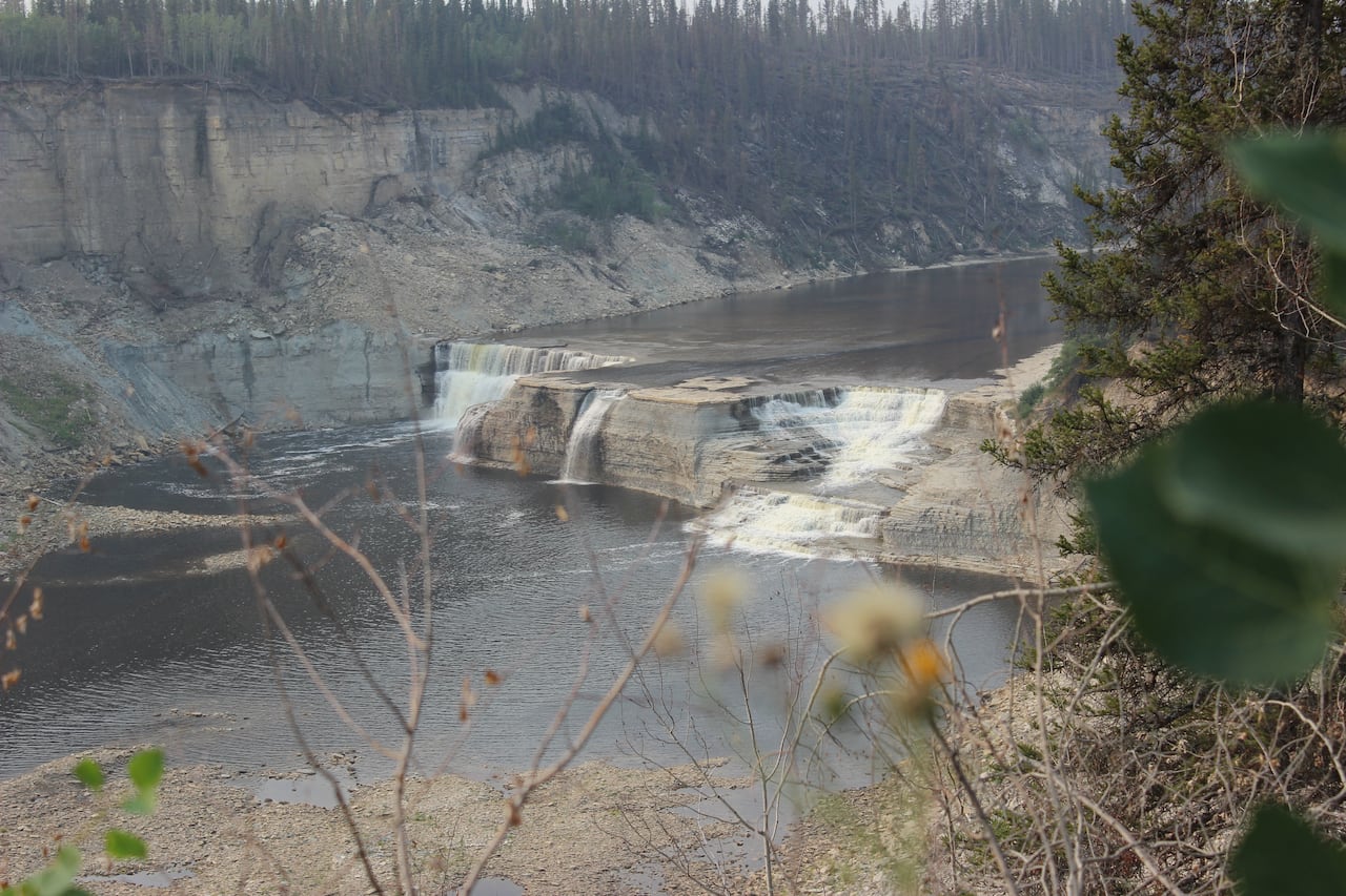 A picture of Louise Falls, taken from the viewing platform in August 2024.
