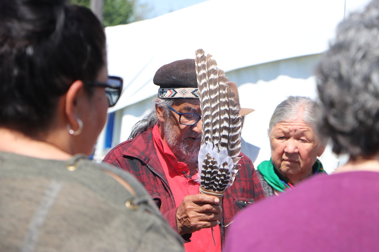 man burns sage