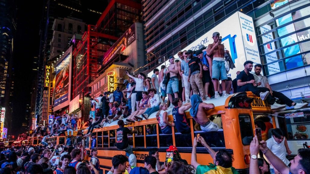 Teen shot in Times Square as Knicks championship celebrations turn chaotic