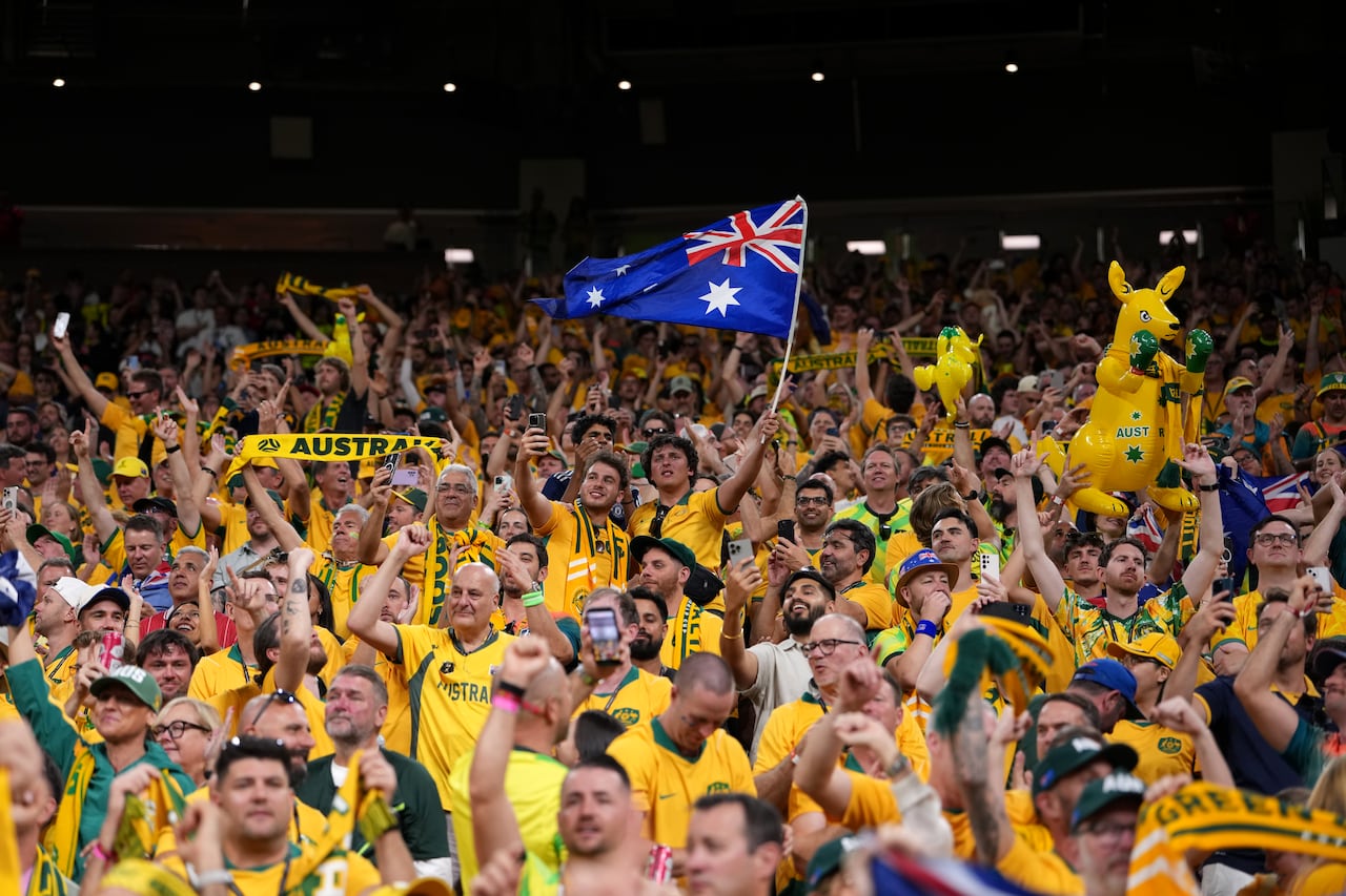 Australia fans are pictured in the stands at B.C. Place
