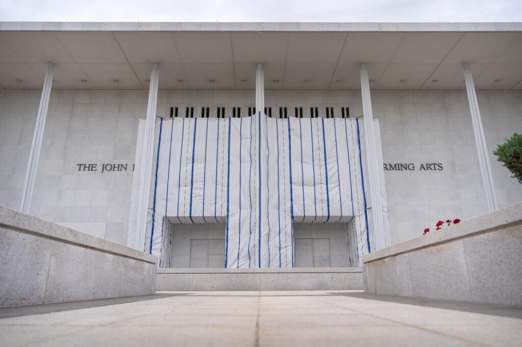Kennedy Center Keeps Up Tarp Covering Where Trump’s Name Was Removed