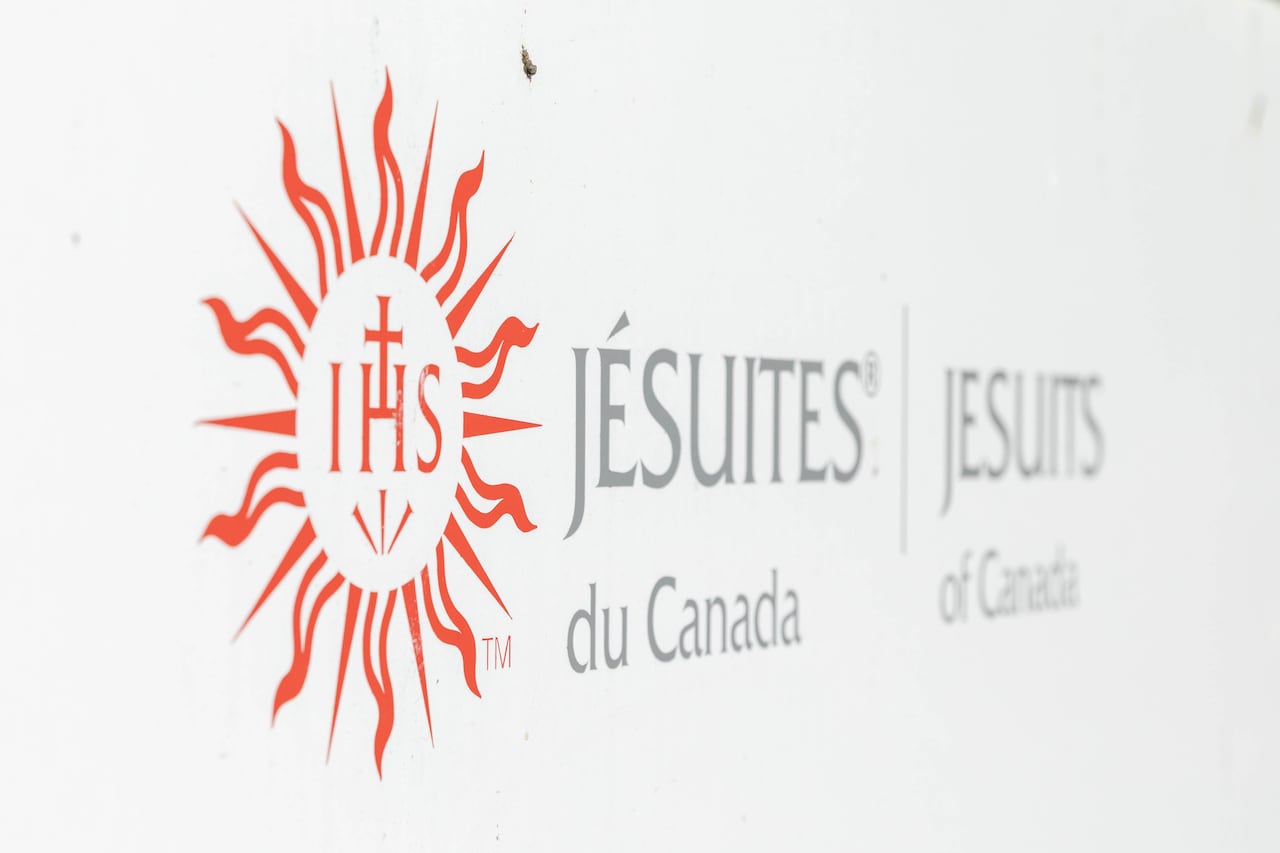 A close up photo of the logo of the Jesuits of Canada.