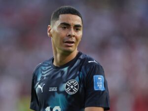 Paraguay’s Almiron, sent off for covering his mouth, faces uncertain future