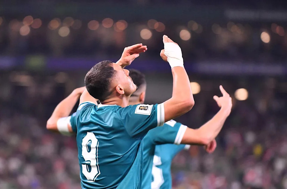 Ali Al-Hamadi scored one of the goals when Iraq won their play-off against Bolivia to reach the World Cup (Getty)