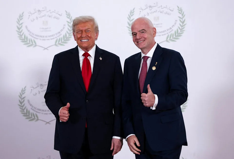 Fifa president Gianni Infantino (right) with US president Donald Trump (PA)