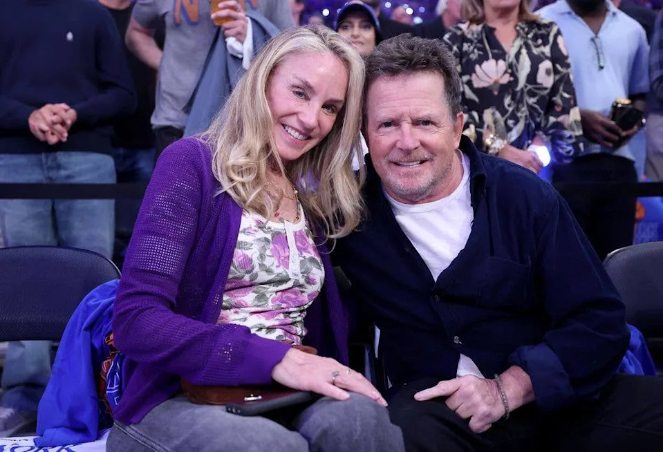 michael j fox tracy pollan knicks