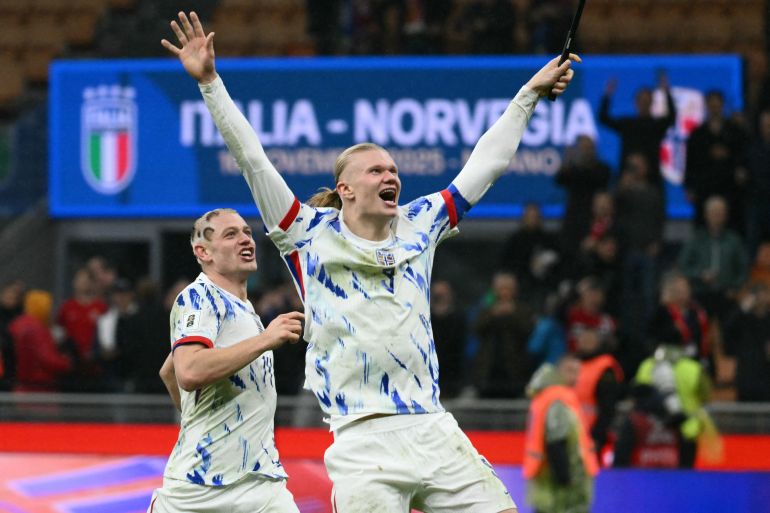 Erling Haaland reacts.