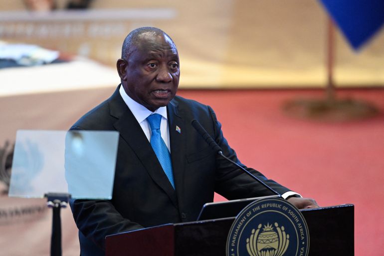 South African President Cyril Ramaphosa delivers the State of the Nation address on February 12, 2026