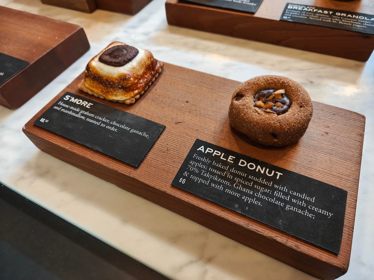 An apple donut and a smore