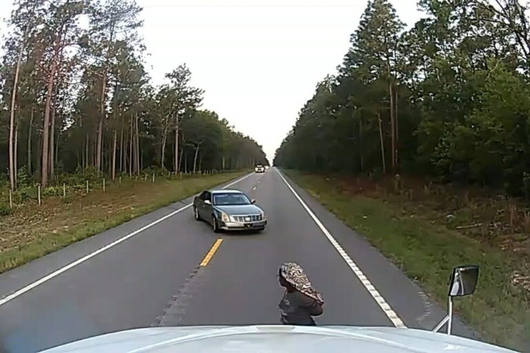 Video shows moment truck driver helps thwart alleged kidnapping