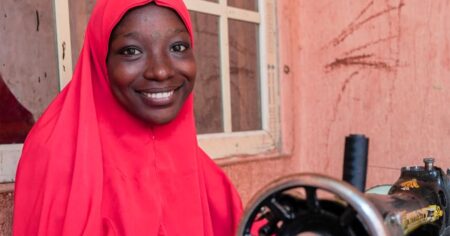 After a deadly raid, a displaced Nigerian mother finds a lifeline in sewing