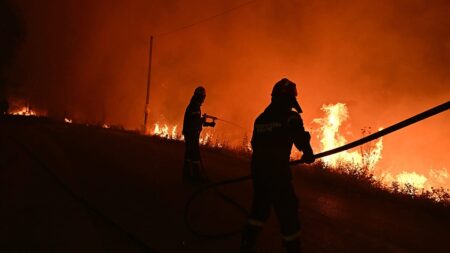 Three firefighters die as strong winds fuel Greek wildfires