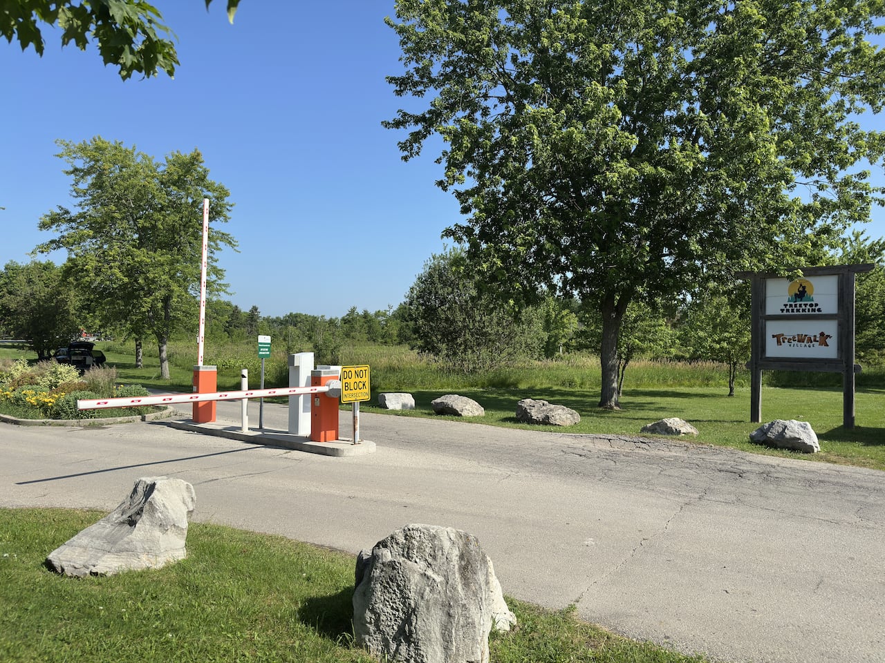 The entrance to a park
