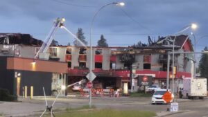 Car collision with Edmonton building caused explosion, fire that left 1 dead, 2 still missing, police say