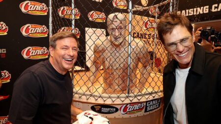Raising Cane’s owner Todd Graves on how viral Tom Brady-Rob Gronkowski dunk tank came to be at Fanatics Fest