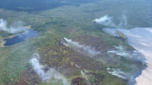 Essential workers evacuate Wrigley, N.W.T., as fire nears