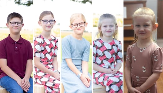 Photos of five children