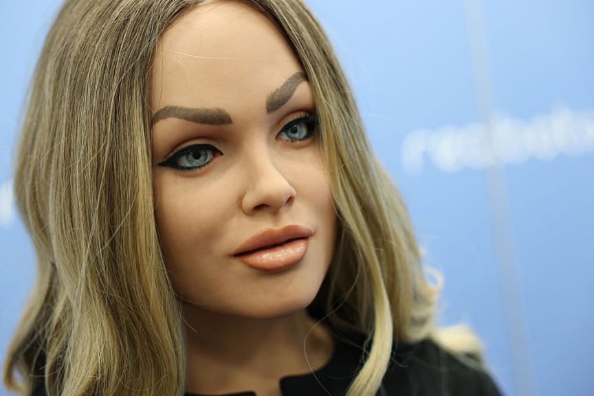 Realbotix's realistic humanoid robots appeared at CES in January 2026. Just like Sally, they have silicone skin, long hair, and multiple facial expressions.
