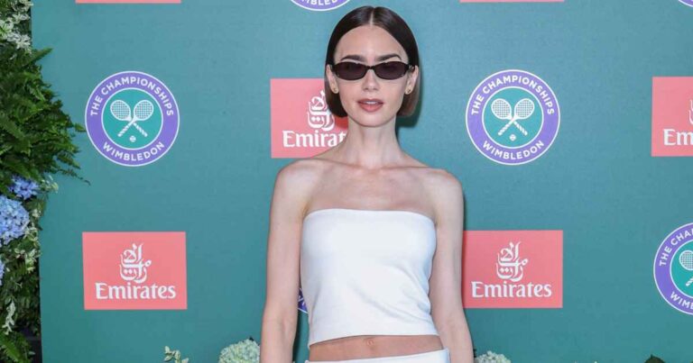 Lily Collins Made the Most Controversial Summer Pants Trend Look So Rich at Wimbledon