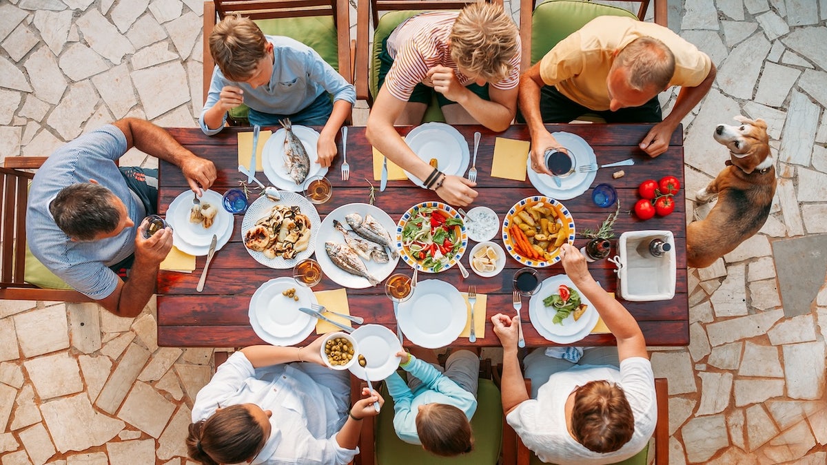 Family sharing meal
