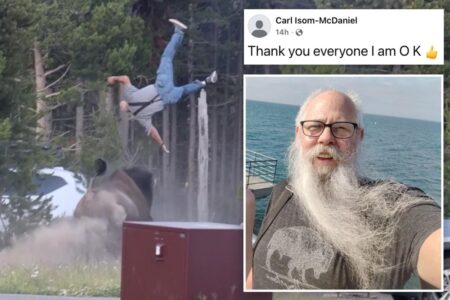 Grandfather tossed in the air by Yellowstone bison comes out of surgery — with a surprising message for the animal