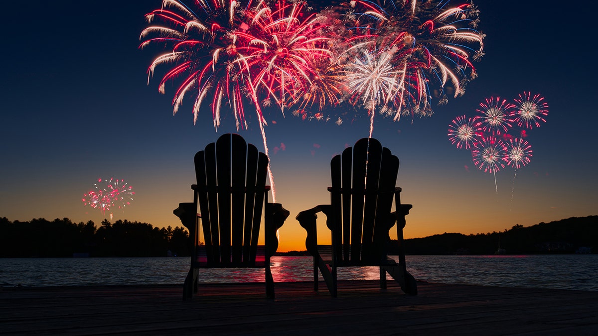 fireworks in the distance