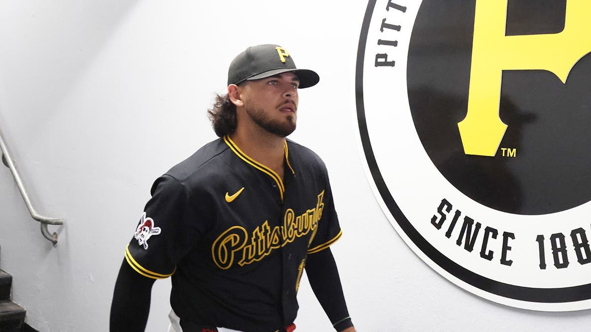 Jared Jones in clubhouse