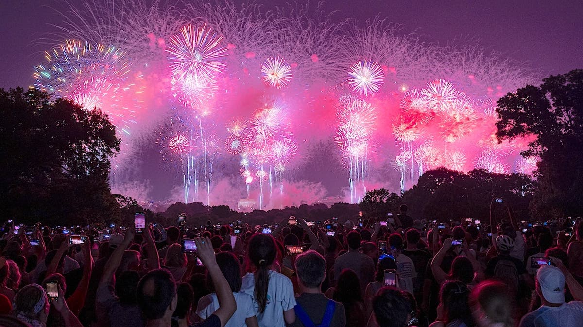 Fireworks over the national mall for America's 250