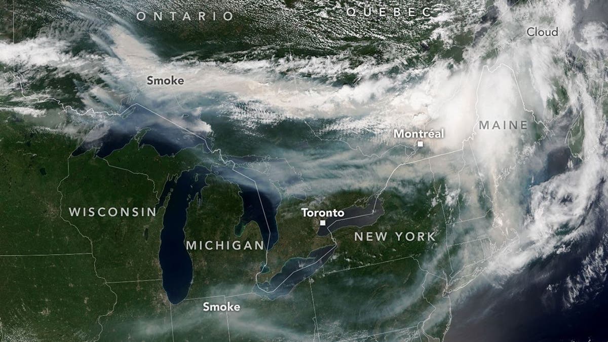 Map of wildfire smoke