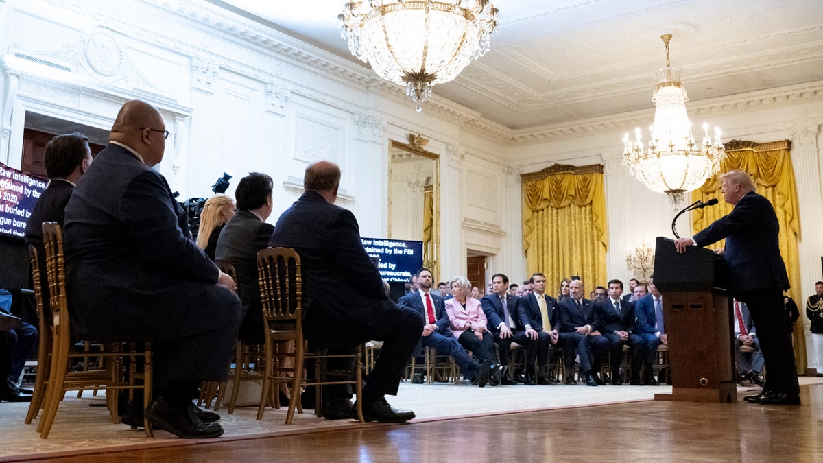 TRUMP AT PODIUM EAST ROOM WITH AUDIENCE
