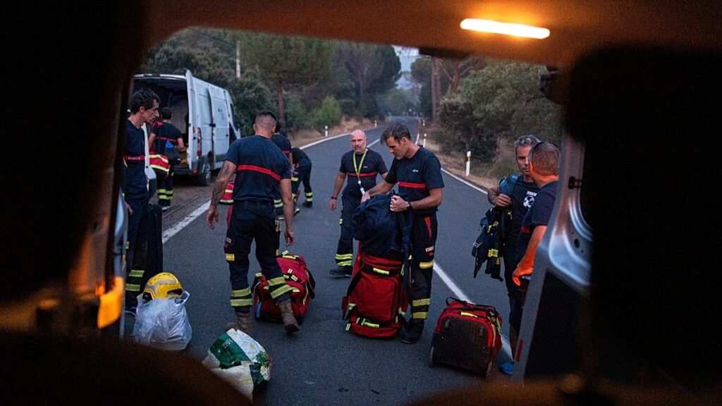 Firefighters struggle to put out three wildfires in southwestern Spain