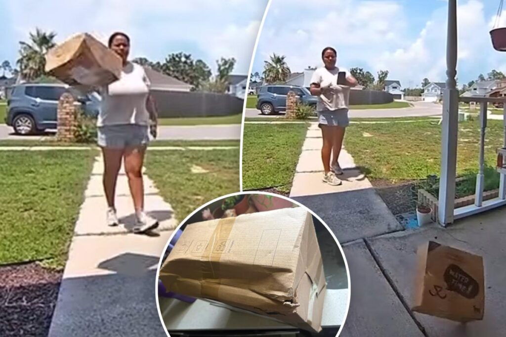 Infuriating video shows Amazon truck driver hurling box onto customer’s porch