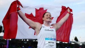 Canada’s Sarah Mitton defends Commonwealth Games shot put title