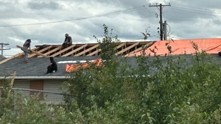 Residents step up after roof blows off daycare in remote Sask. community