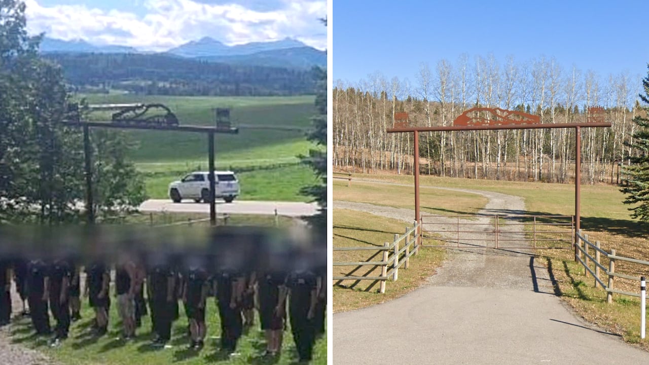 A comparison image shows a number of men arrayed in ranks near a distinctive gate.
