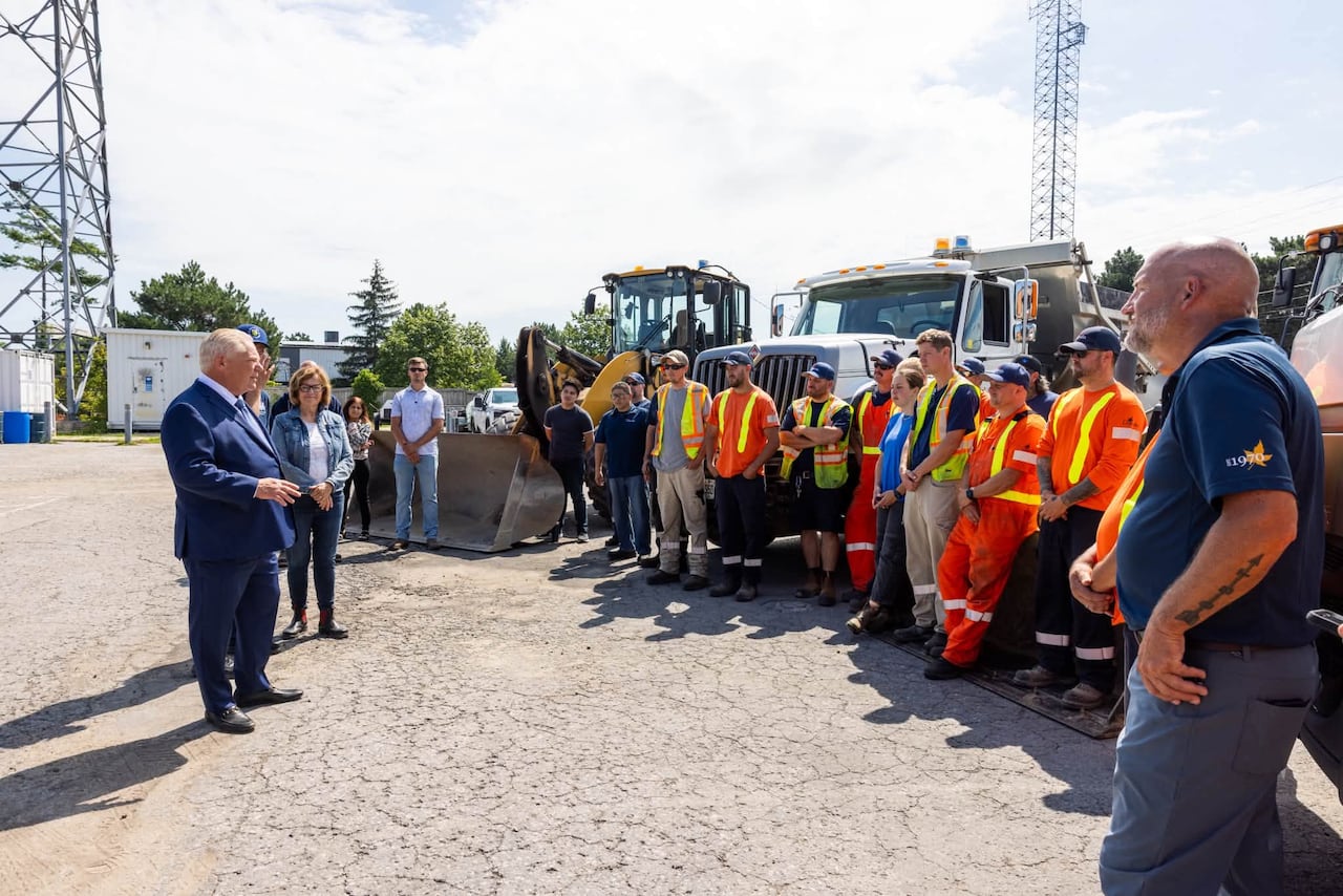 Ford speaking to workers in St. Catharines.