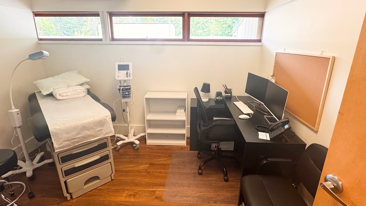 Inside one of the patient rooms at a medical centre.