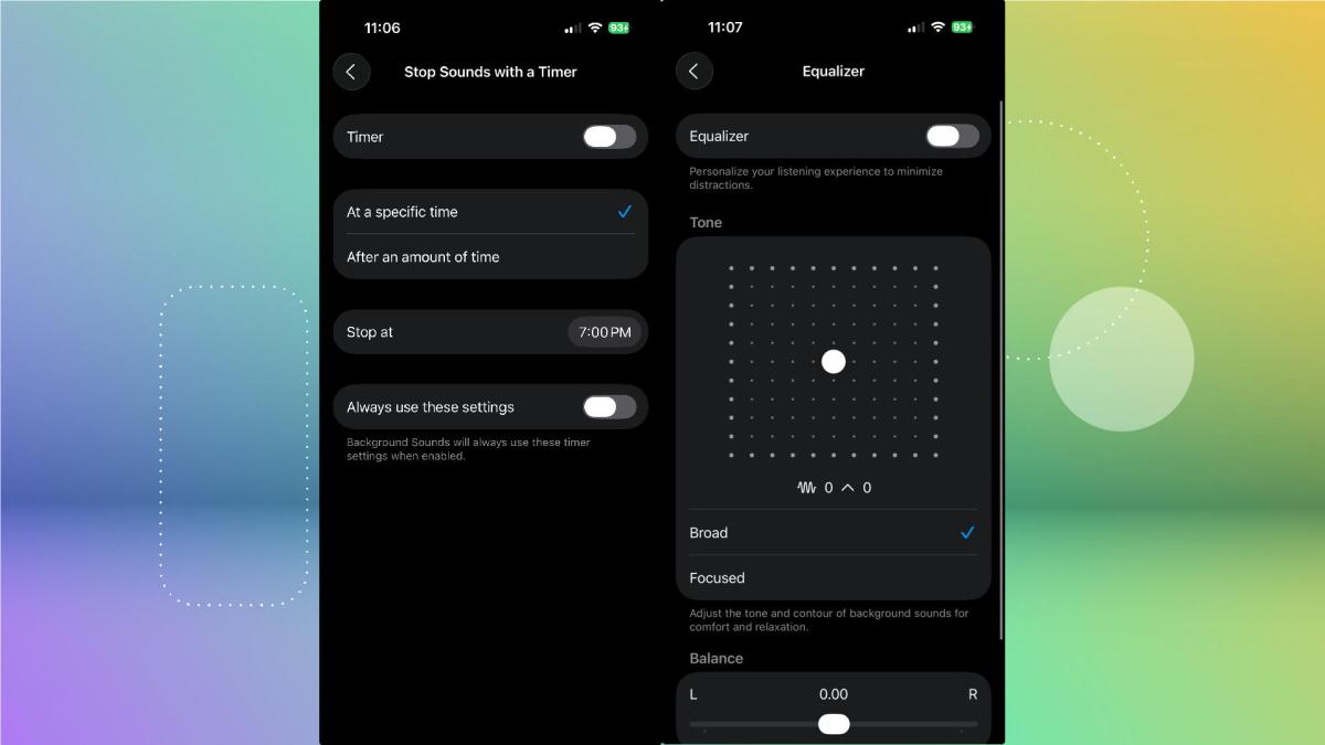New options in Background Sounds menu in iOS 26.