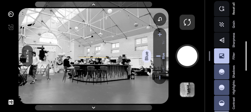 screenshot of the camera interface on a google pixel phone