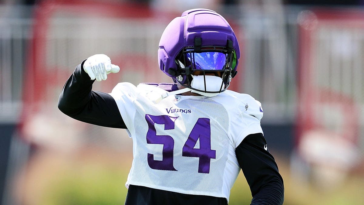Jamal Adams reacts during Minnesota Vikings training camp at Twin Cities Orthopedics Performance Center.