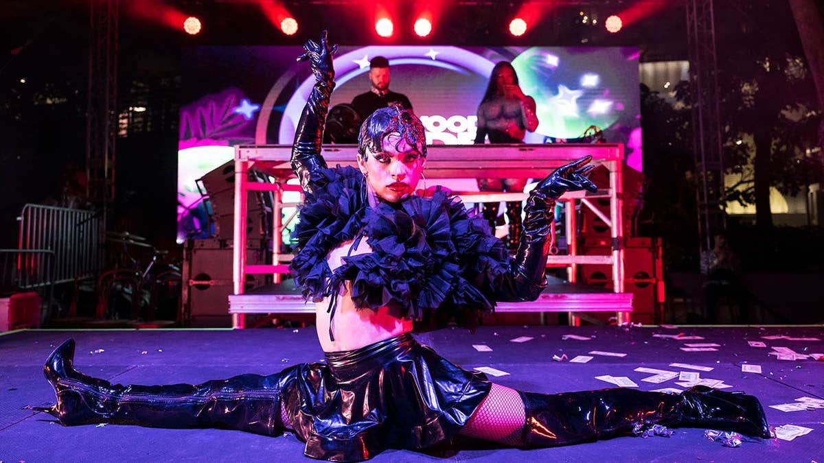 Drag queen Juicy Love performs onstage during Wynwood Pride Miami 2023.