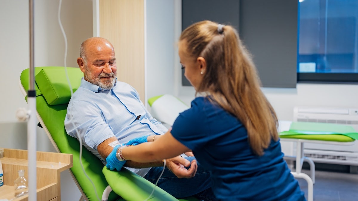 Man getting blood test